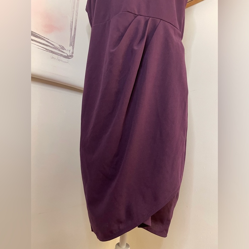 Sleeveless Halter Dress Knee Length Formal Size XL Purple - Picture 2 of 16
